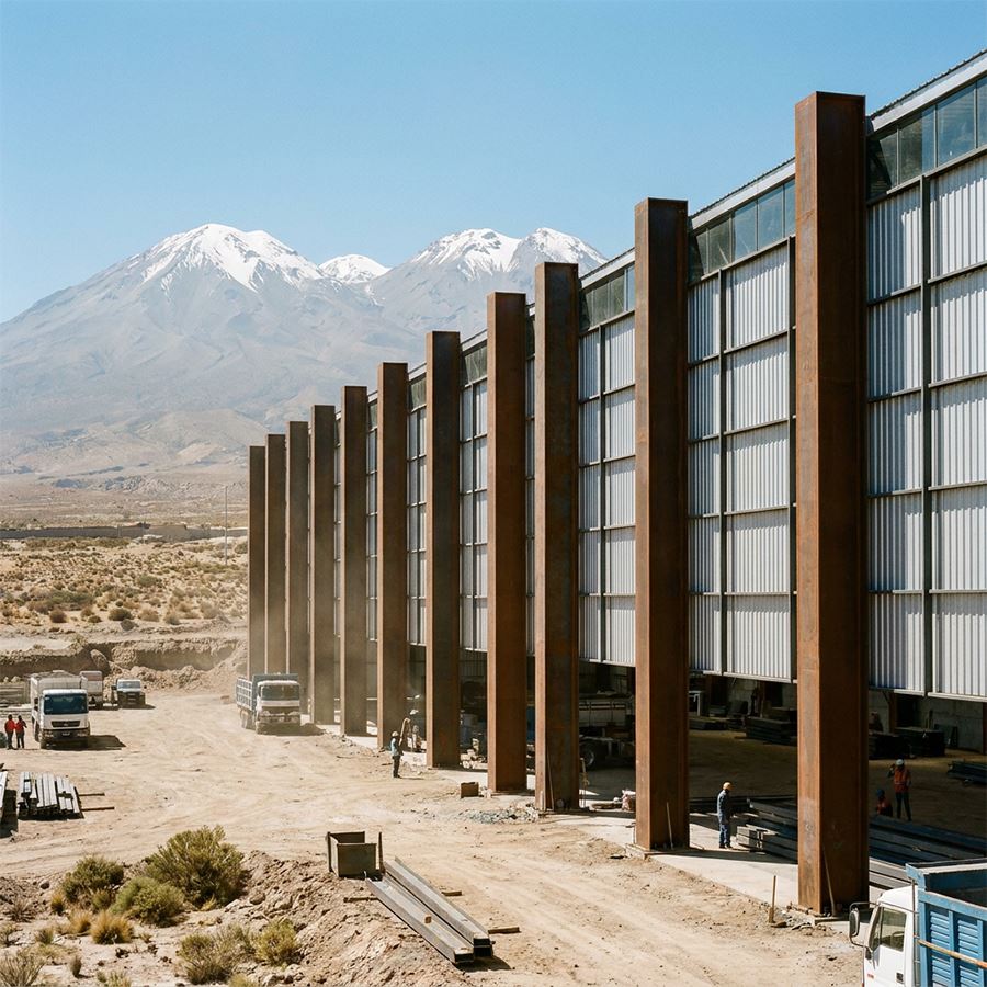 Almacén de acero de gran altura